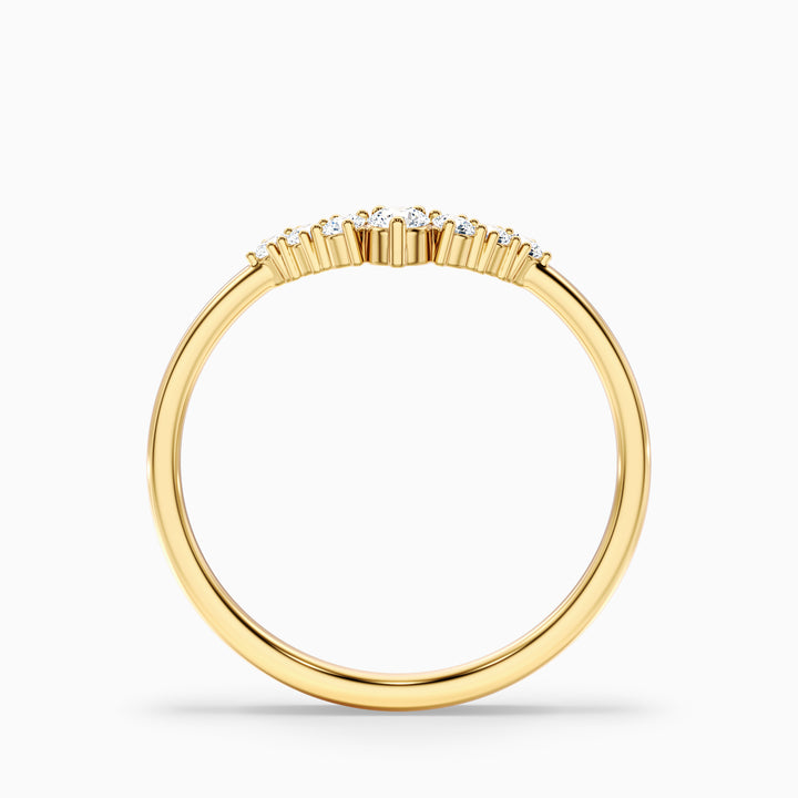 Helene Round Cut Crescent Shaped Lab Grown Diamond Matching Band