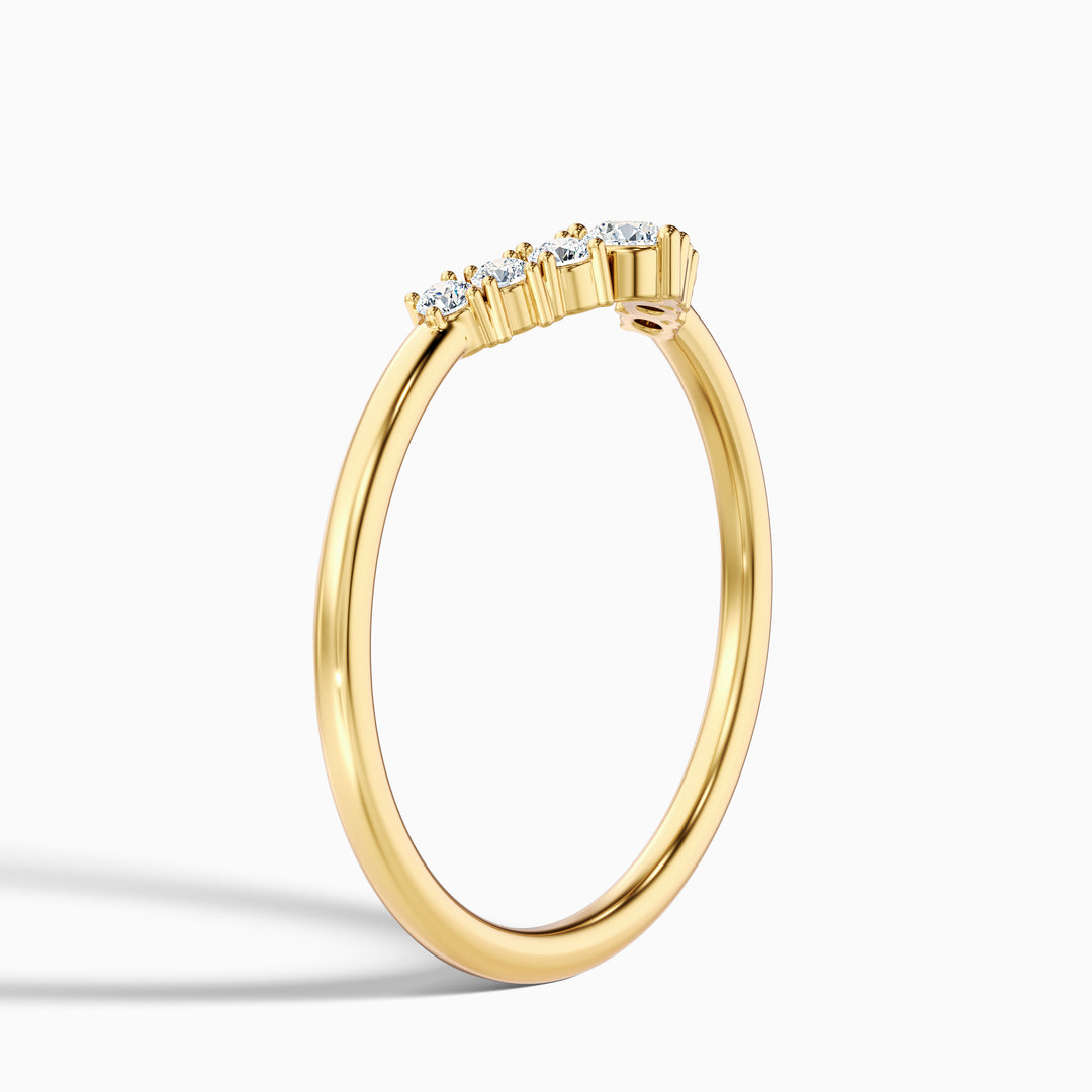 Helene Round Cut Crescent Shaped Lab Grown Diamond Matching Band