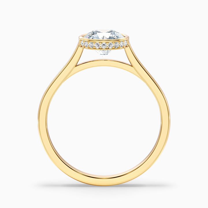 Anya 5 Carat Round Lab Grown Engagement Ring Hidden Halo in Platinum - Side View