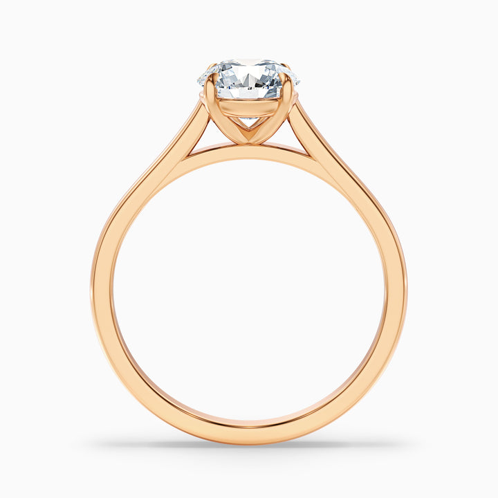 Lena 3.5 Carat Round Cut Solitaire Lab Grown Engagement Ring in 10k Yellow Gold - Side View