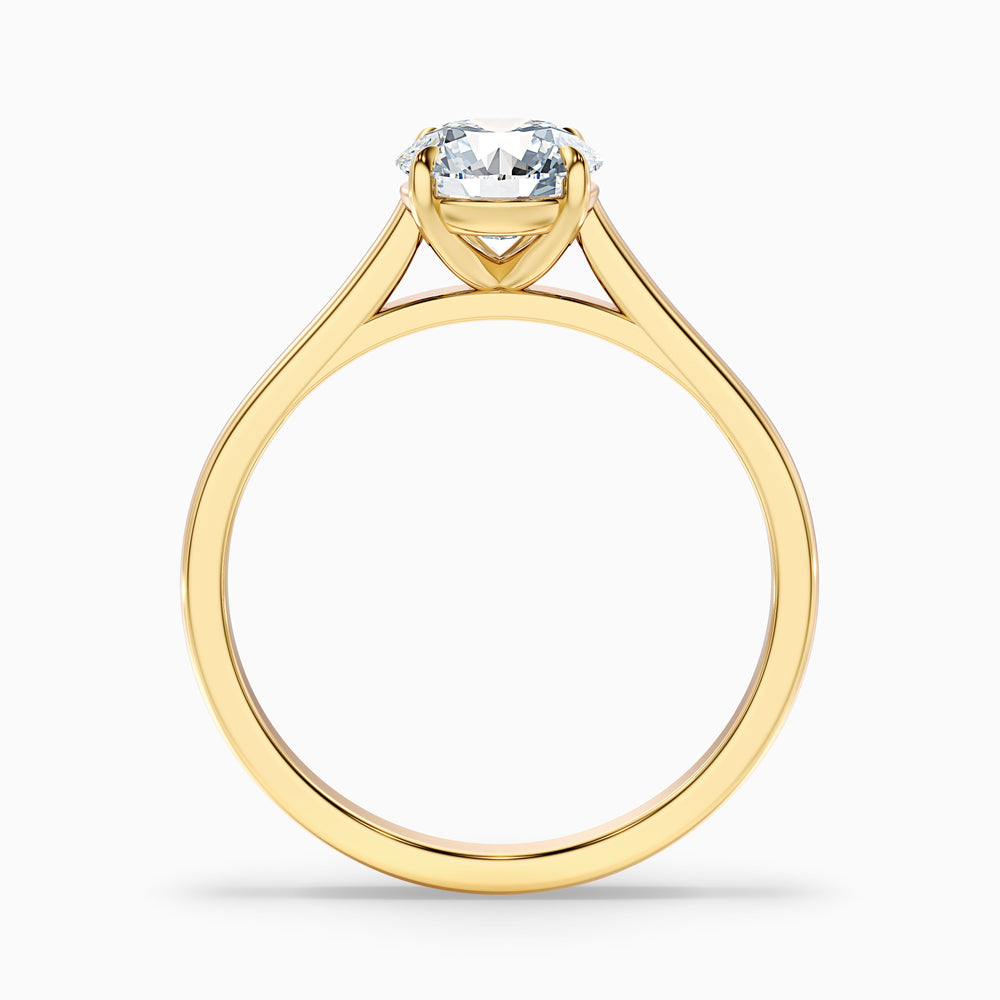 Lena 2 Carat Round Cut Solitaire Lab Grown Engagement Ring in 14k Yellow Gold - Side View