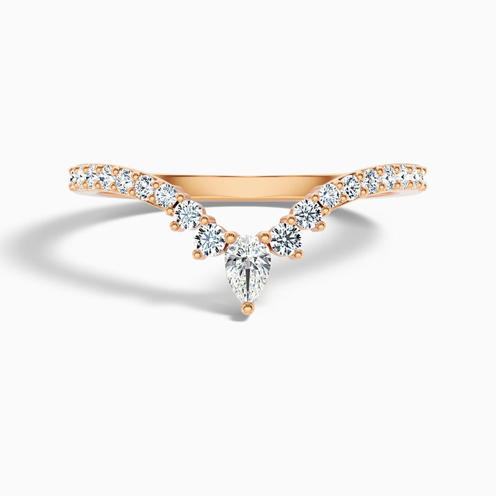 Winona Pear and Round Cut Crescent Shaped Lab Grown Diamond Wedding Band