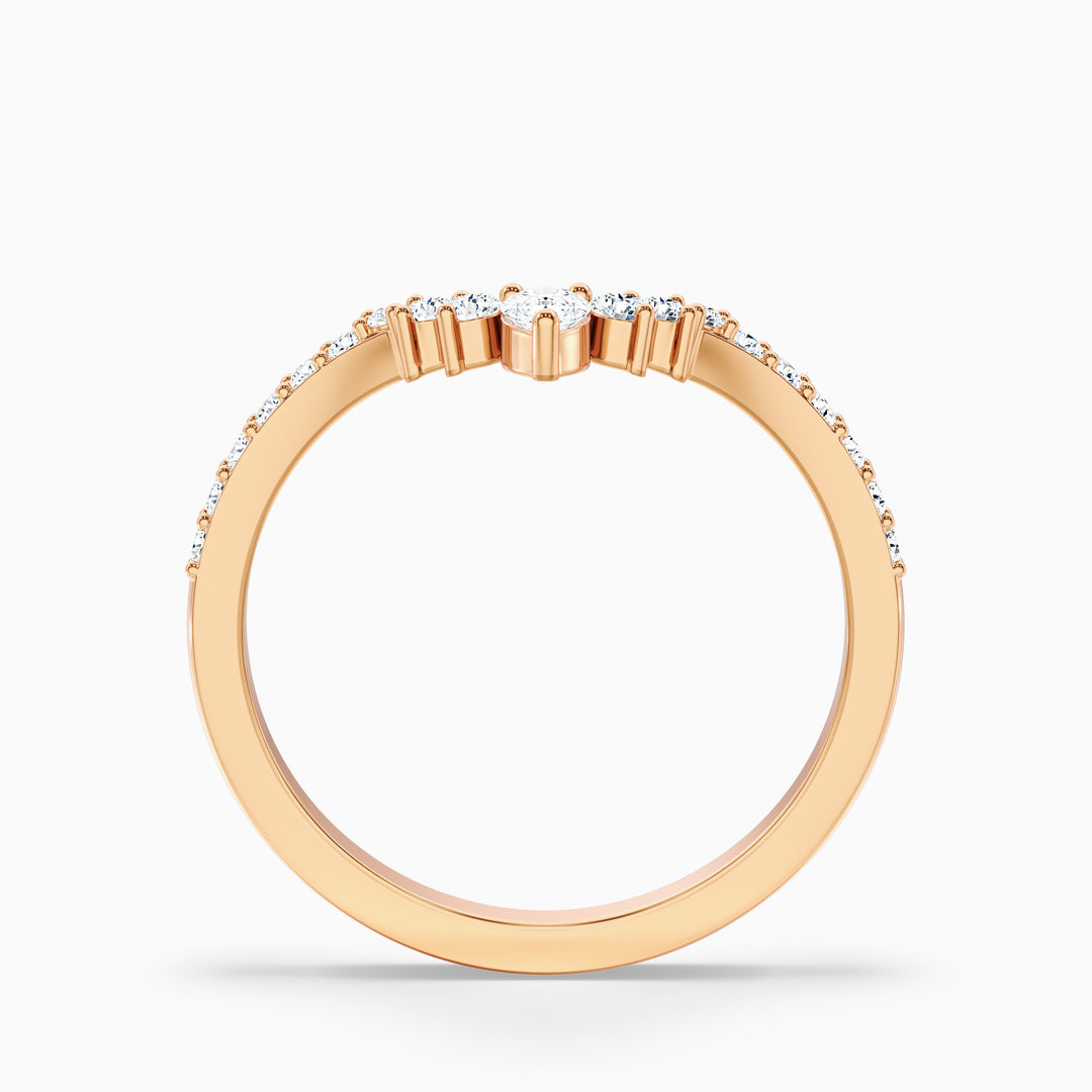 Winona Pear and Round Cut Crescent Shaped Lab Grown Diamond Wedding Band