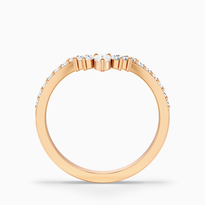Winona Pear and Round Cut Crescent Shaped Lab Grown Diamond Wedding Band