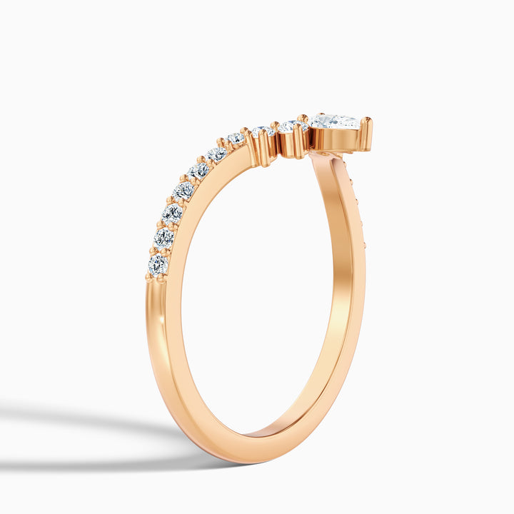 Winona Pear and Round Cut Crescent Shaped Lab Grown Diamond Wedding Band