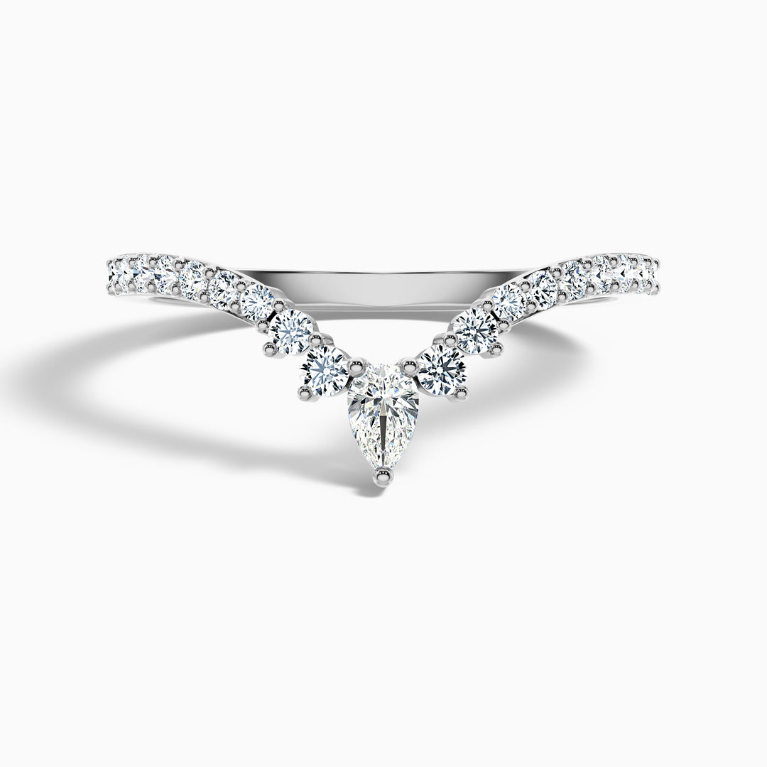 Winona Pear and Round Cut Crescent Shaped Lab Grown Diamond Wedding Band
