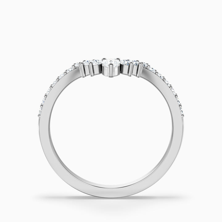 Winona Pear and Round Cut Crescent Shaped Lab Grown Diamond Wedding Band