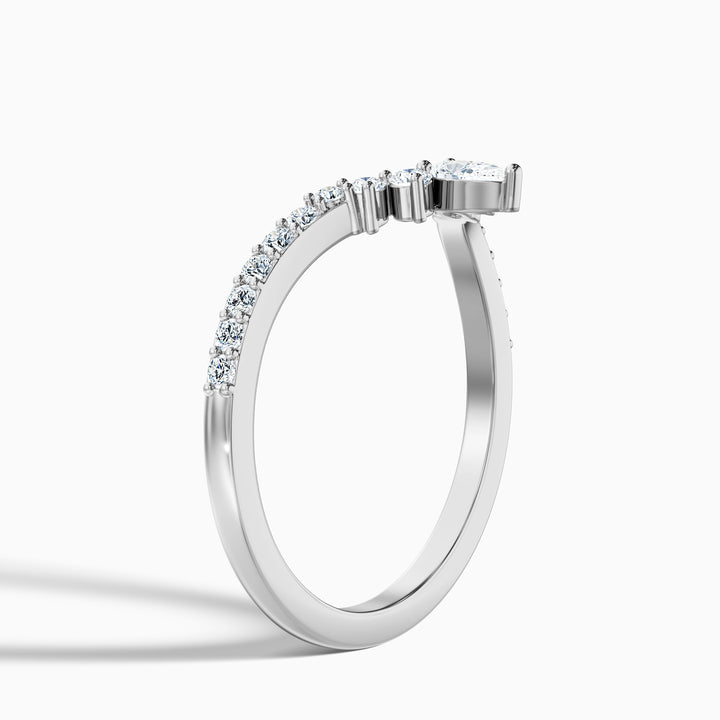 Winona Pear and Round Cut Crescent Shaped Lab Grown Diamond Wedding Band