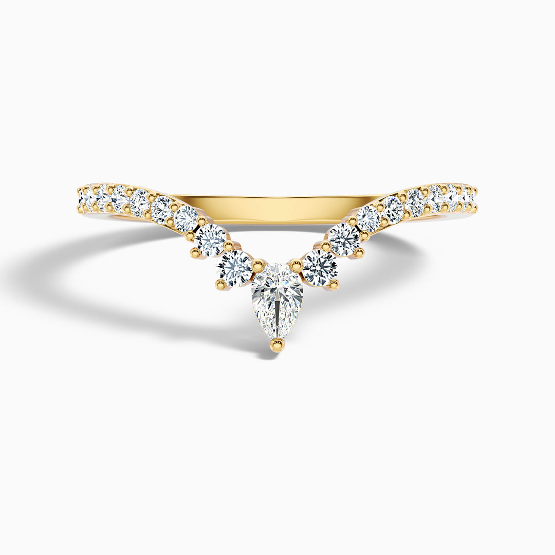 Winona Pear and Round Cut Crescent Shaped Lab Grown Diamond Wedding Band
