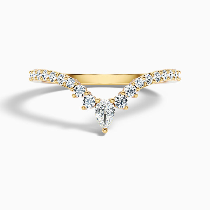 Winona Pear and Round Cut Crescent Shaped Lab Grown Diamond Wedding Band