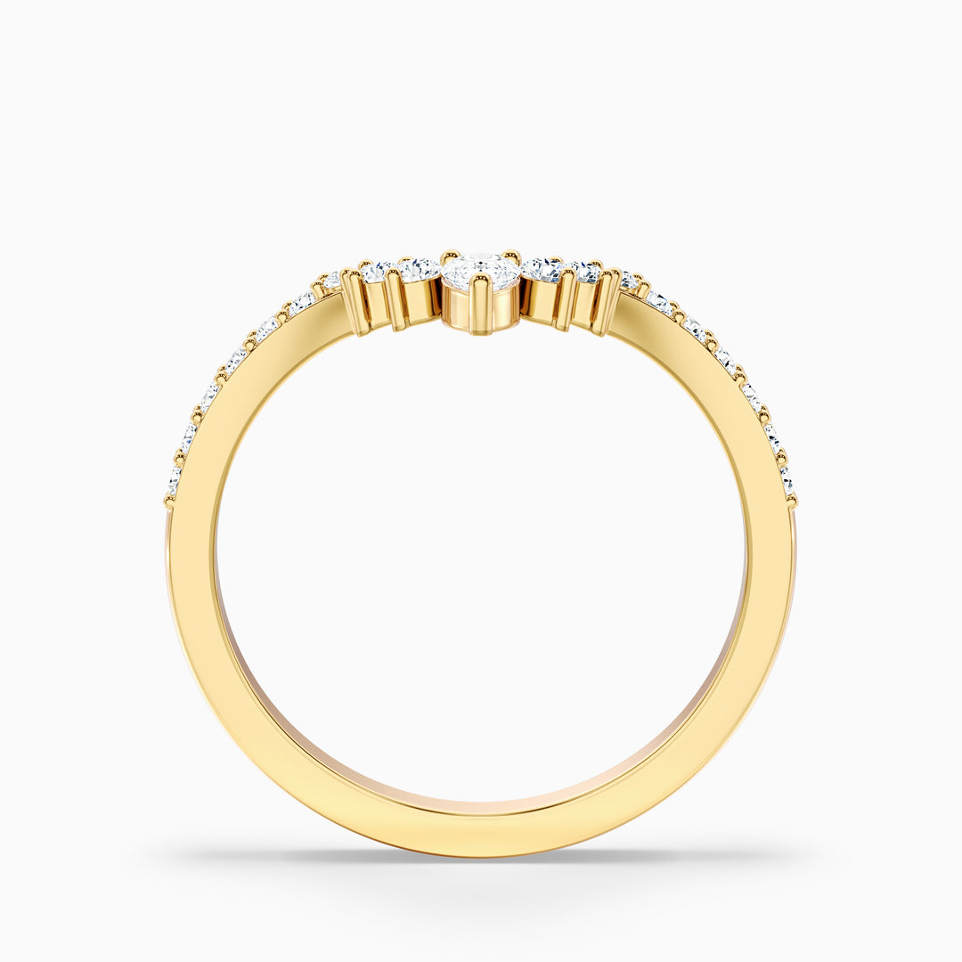 Winona Pear and Round Cut Crescent Shaped Lab Grown Diamond Wedding Band