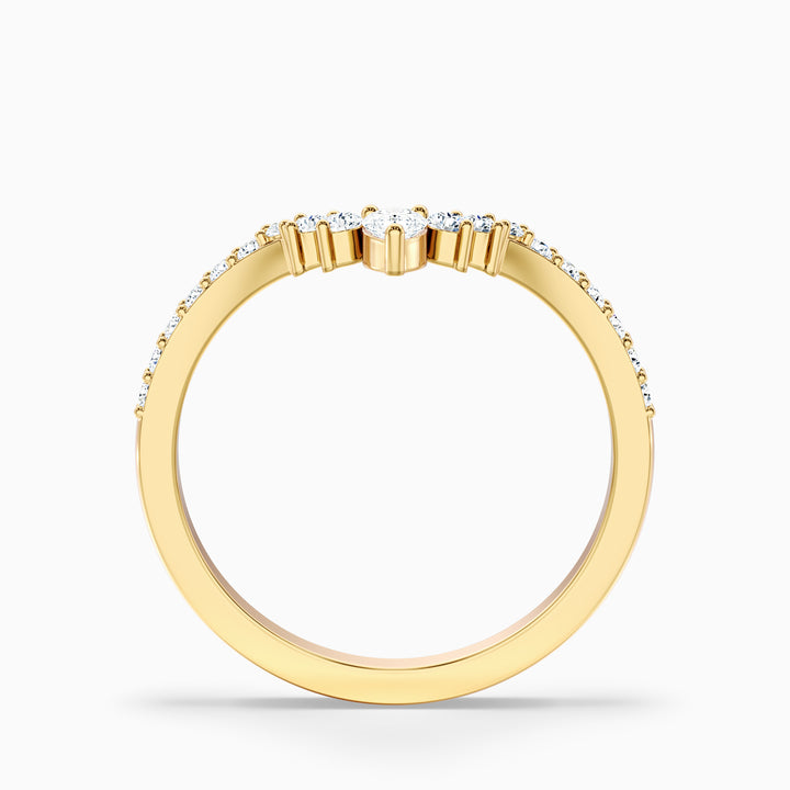 Winona Pear and Round Cut Crescent Shaped Lab Grown Diamond Wedding Band