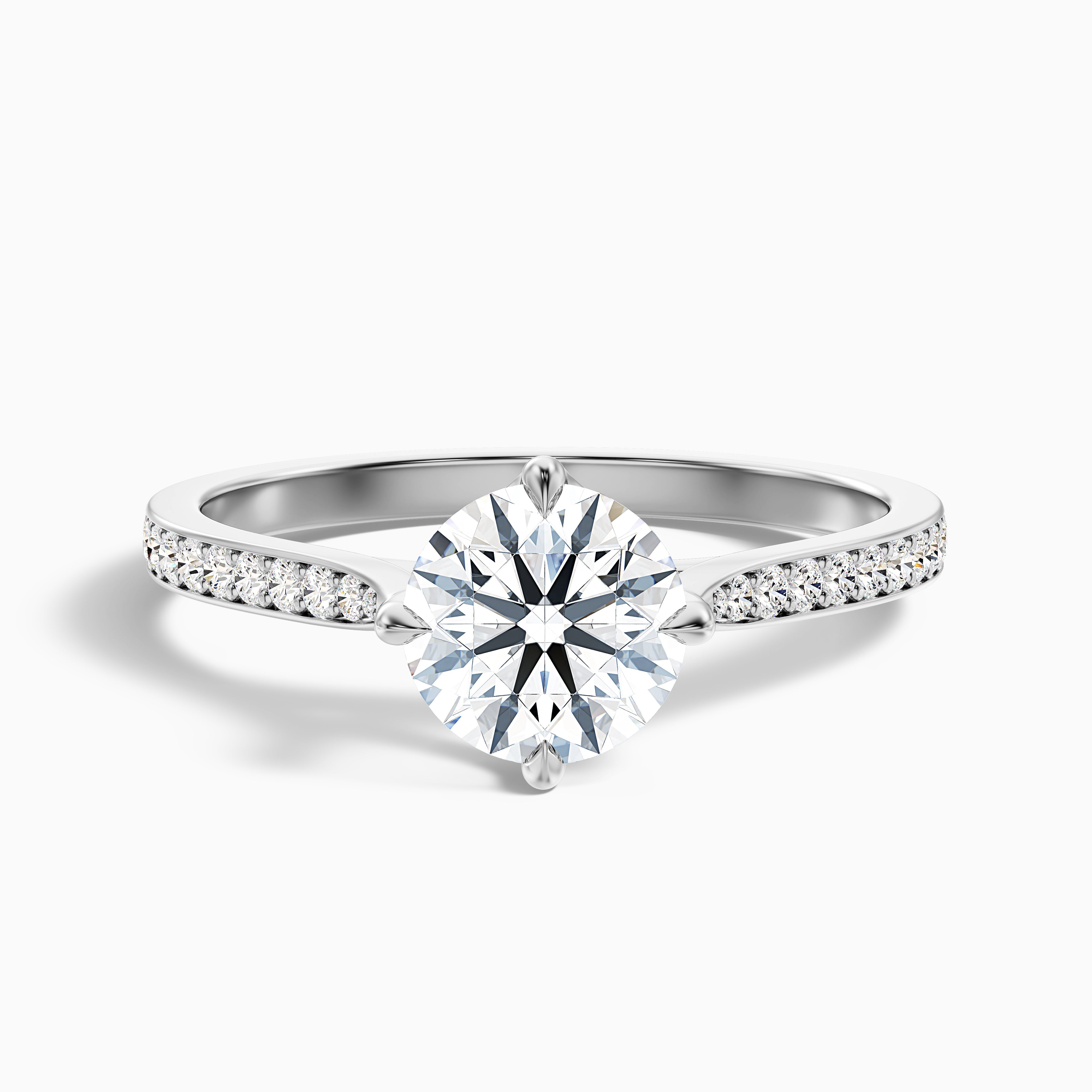 Order Alexa 3 Carat Round Moissanite Ring 18k White Gold