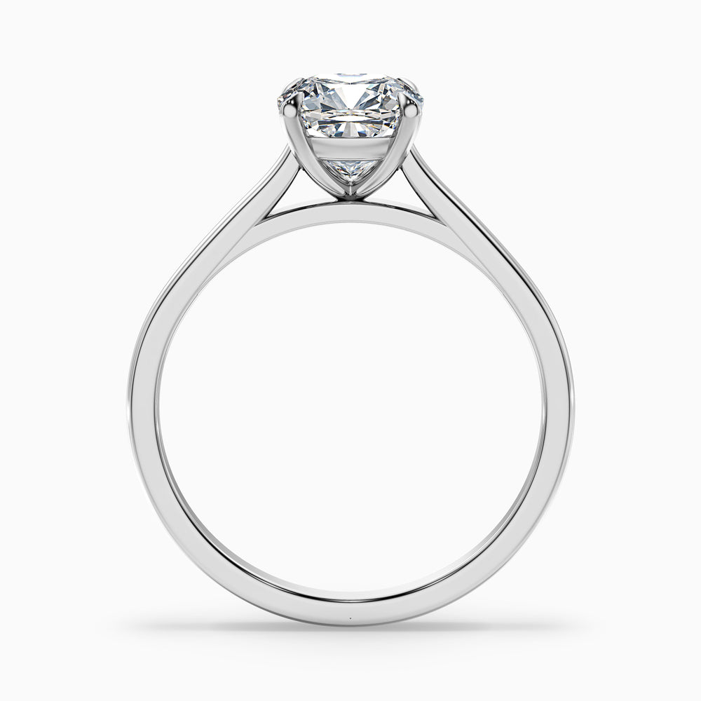 Joa 1 Carat Cushion Cut Solitaire Lab Grown Engagement Ring in Platinum - Side View