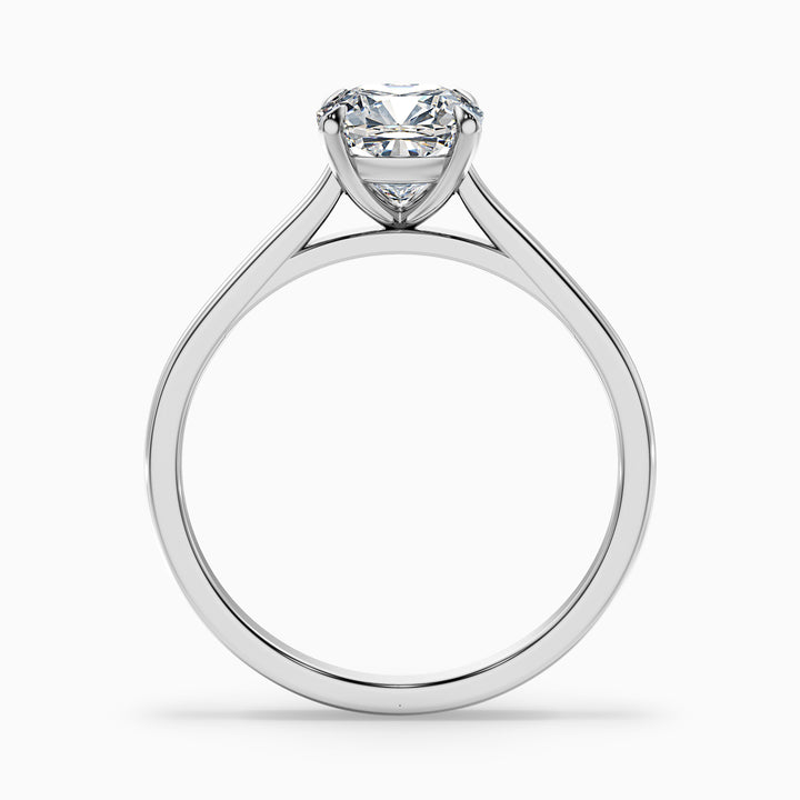 Aisha 3.5 Carat Cushion Cut Solitaire Moissanite Diamond Ring - Side View