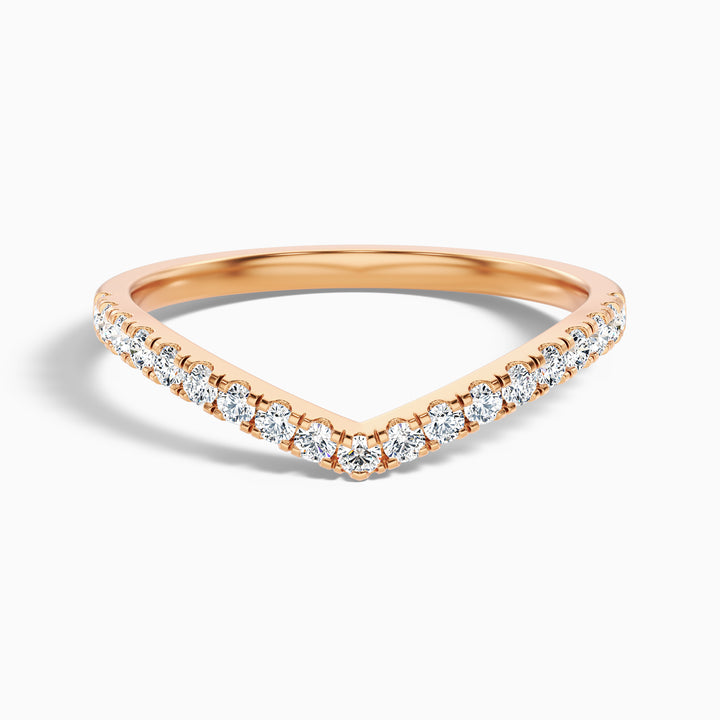 Inara Chevron V Shape Pave Half Eternity Lab Grown Diamond Wedding Band