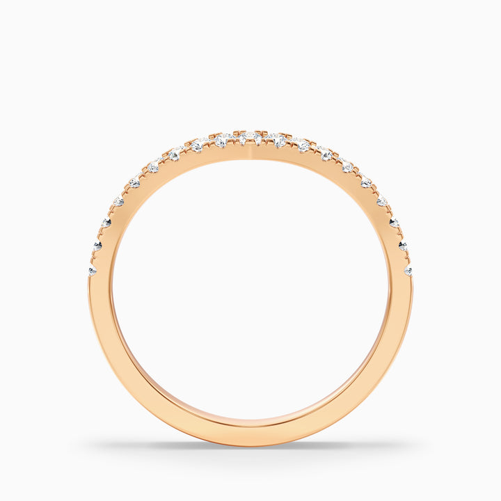 Inara Chevron V Shape Pave Half Eternity Lab Grown Diamond Wedding Band