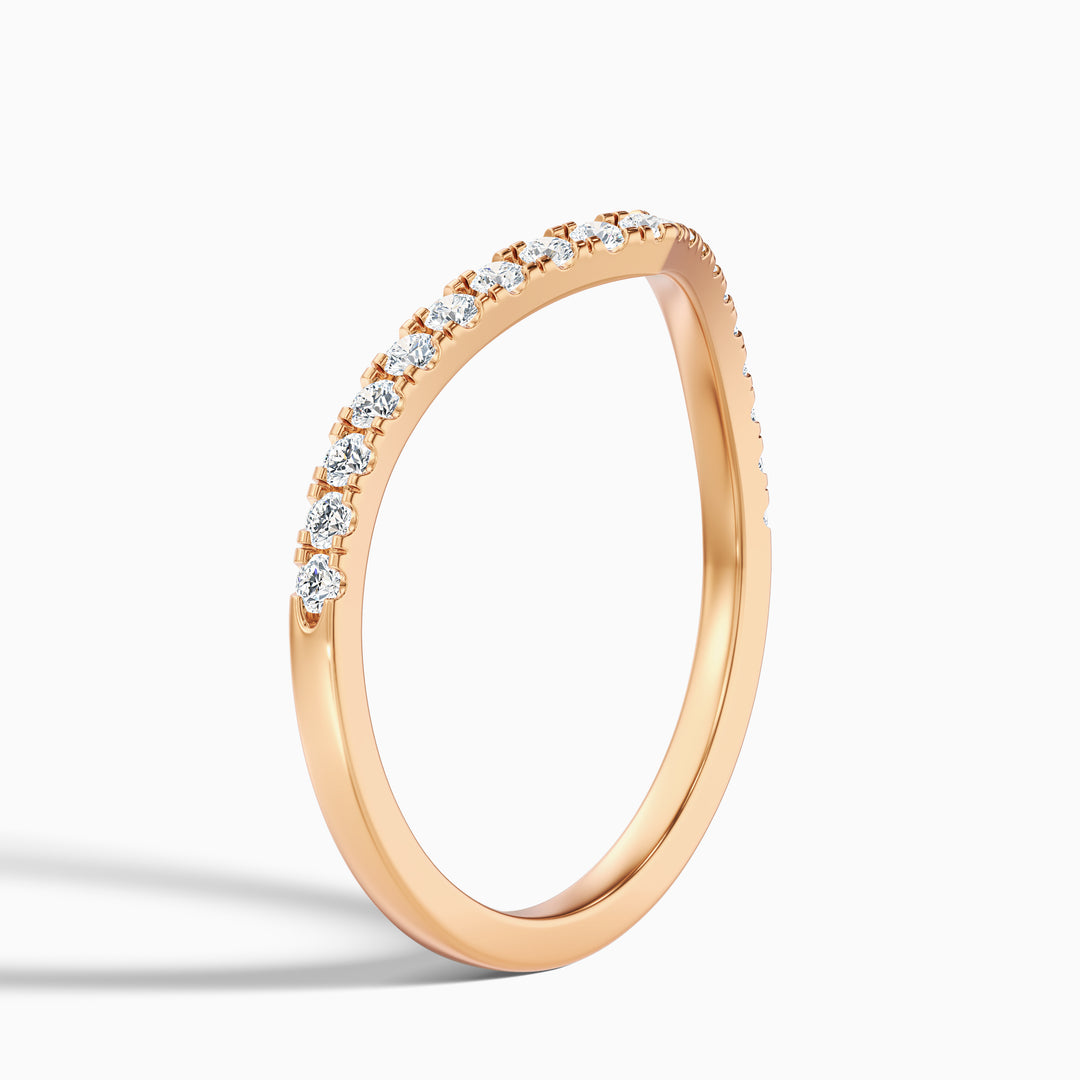 Inara Chevron V Shape Pave Half Eternity Lab Grown Diamond Wedding Band