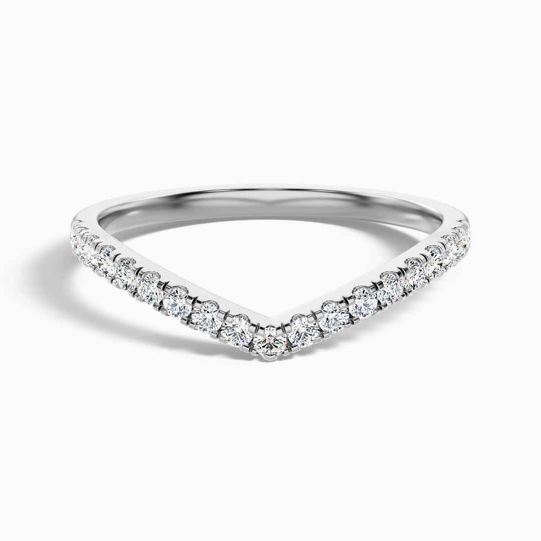 Inara Chevron V Shape Pave Half Eternity Lab Grown Diamond Wedding Band