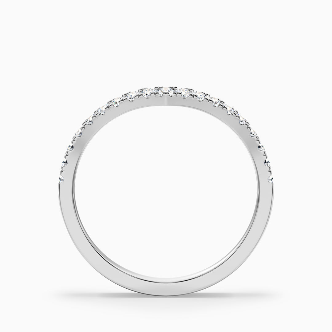 Inara Chevron V Shape Pave Half Eternity Lab Grown Diamond Wedding Band