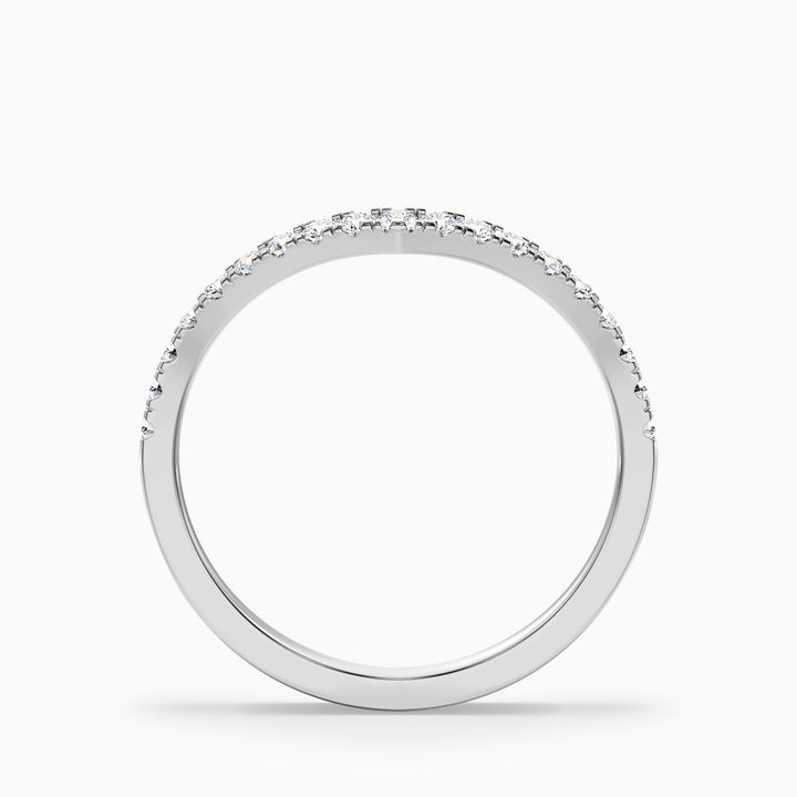 Inara Chevron V Shape Pave Half Eternity Lab Grown Diamond Wedding Band