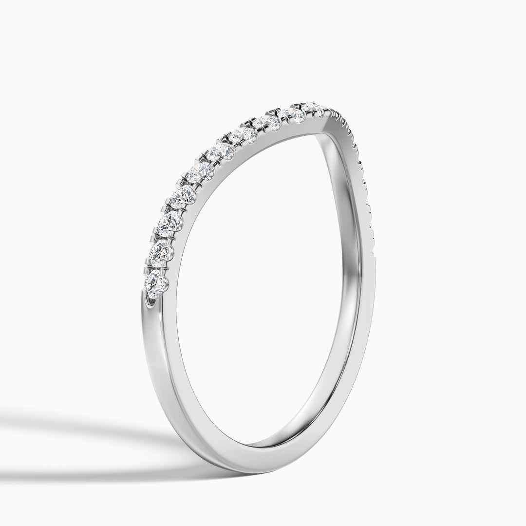 Inara Chevron V Shape Pave Half Eternity Lab Grown Diamond Wedding Band