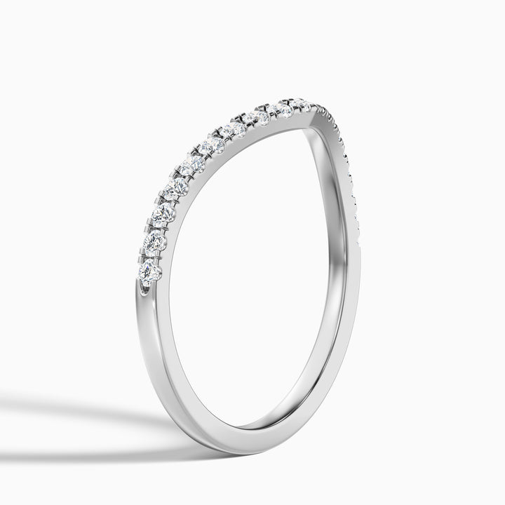 Inara Chevron V Shape Pave Half Eternity Lab Grown Diamond Wedding Band