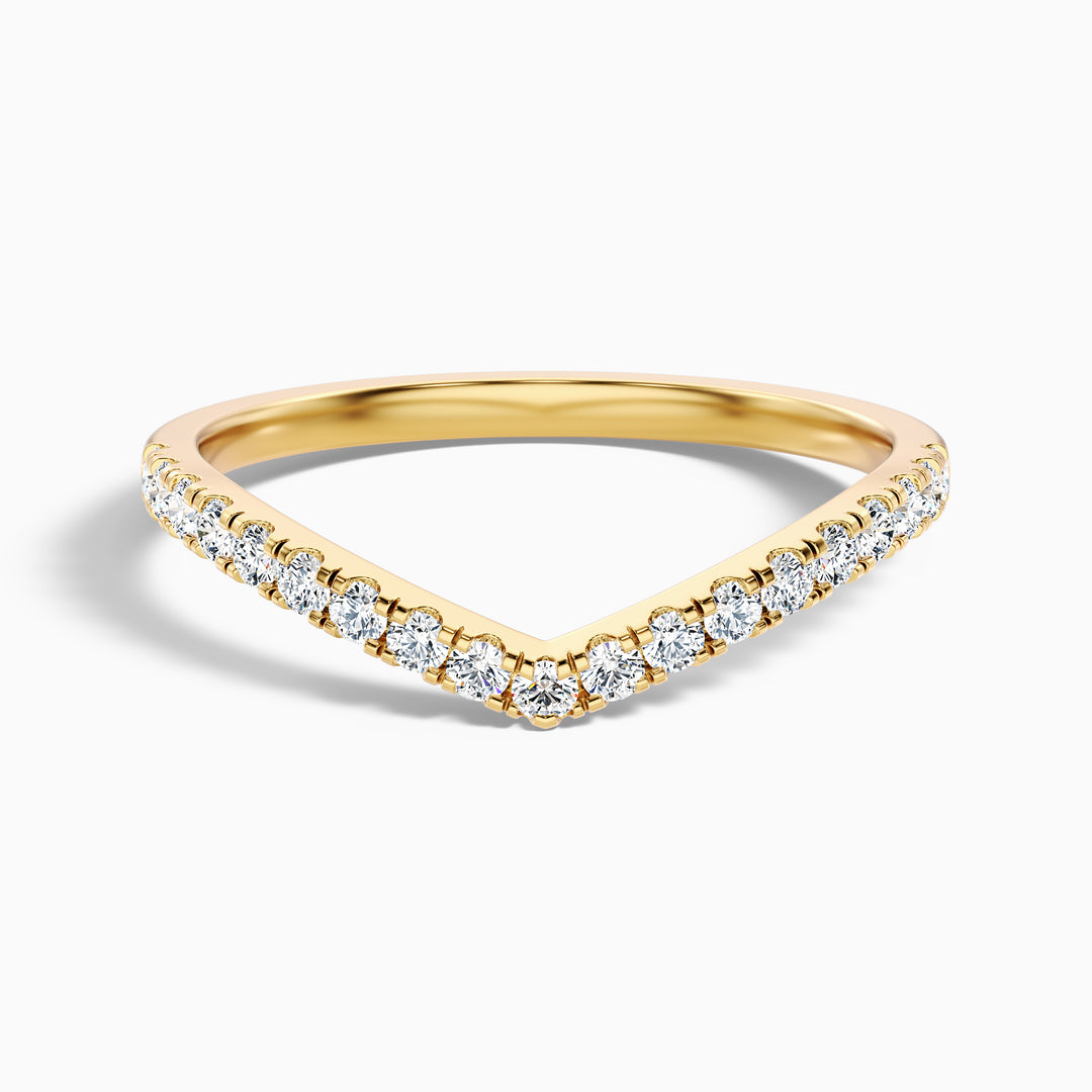 Inara Chevron V Shape Pave Half Eternity Lab Grown Diamond Wedding Band