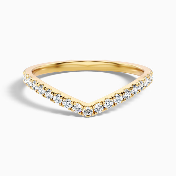 Inara Chevron V Shape Pave Half Eternity Lab Grown Diamond Wedding Band