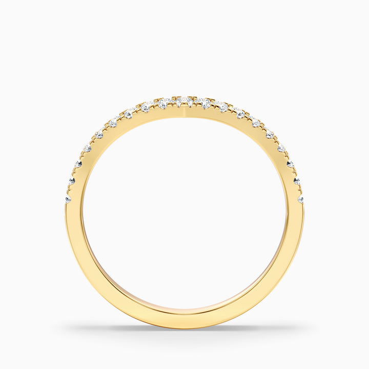 Inara Chevron V Shape Pave Half Eternity Lab Grown Diamond Wedding Band