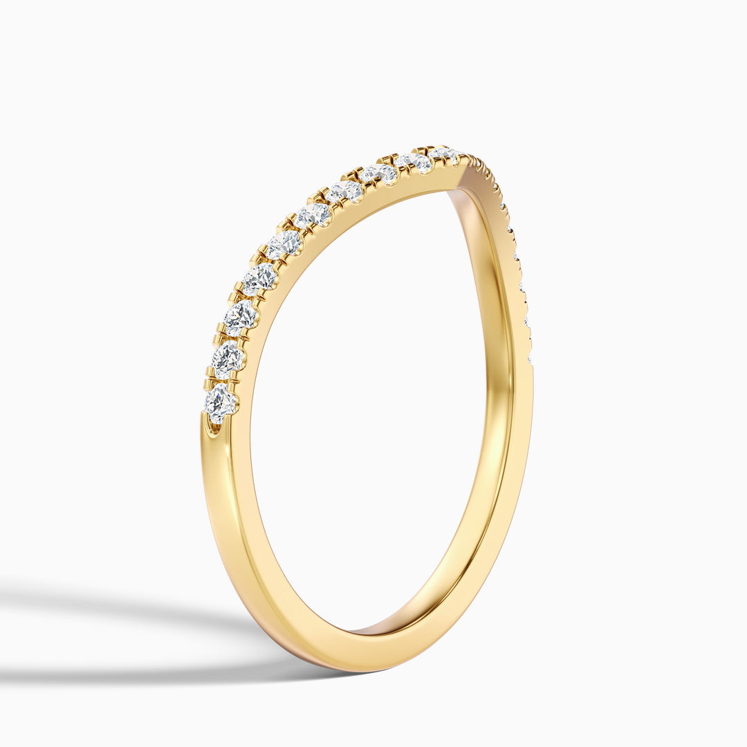 Inara Chevron V Shape Pave Half Eternity Lab Grown Diamond Wedding Band
