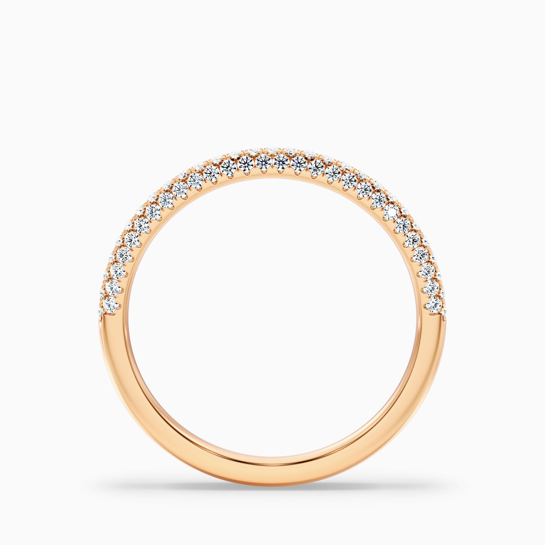 Ottilie Micro Pave Half Eternity Domed Lab Grown Diamond Wedding Band