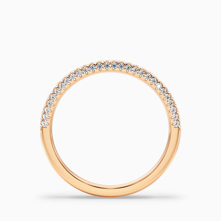 Ottilie Micro Pave Half Eternity Domed Lab Grown Diamond Wedding Band