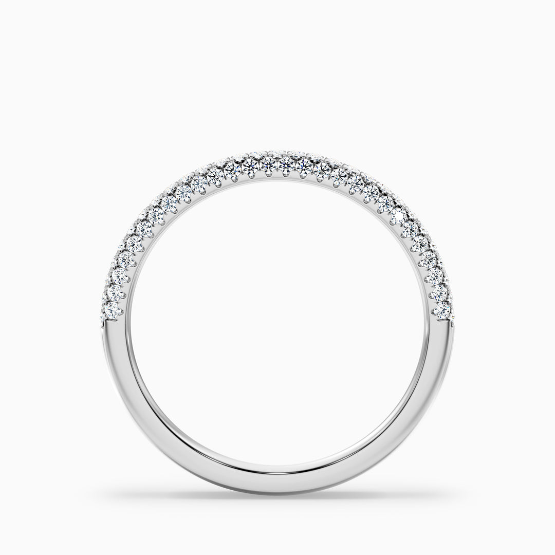 Ottilie Micro Pave Half Eternity Domed Lab Grown Diamond Wedding Band