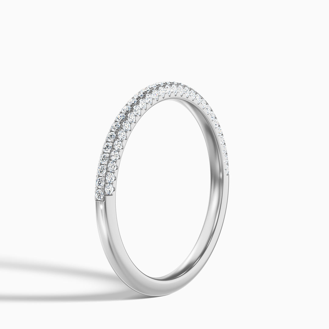 Ottilie Micro Pave Half Eternity Domed Lab Grown Diamond Wedding Band