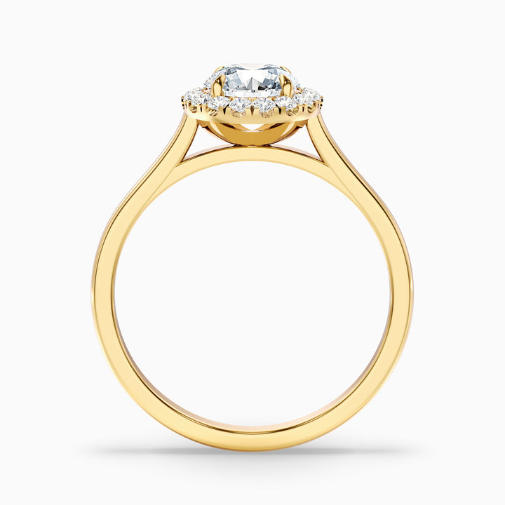 Bela 2 Carat Round Halo Lab Grown Engagement Ring in 10k Rose Gold - Side View