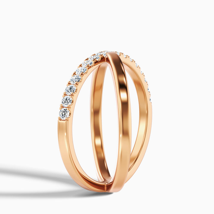 Kestrel Round Cut Criss Cross Lab Grown Diamond Wedding Band