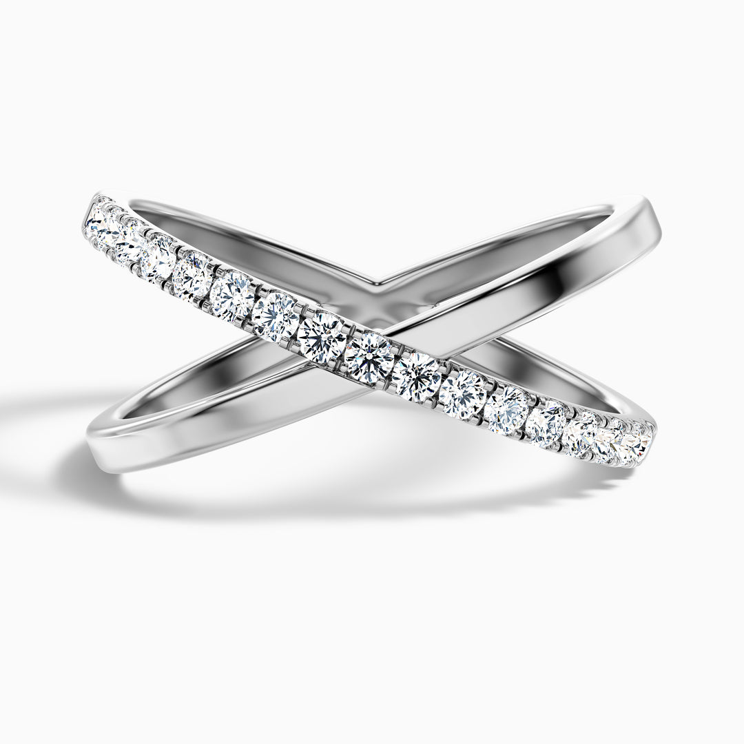 Kestrel Round Cut Criss Cross Lab Grown Diamond Wedding Band