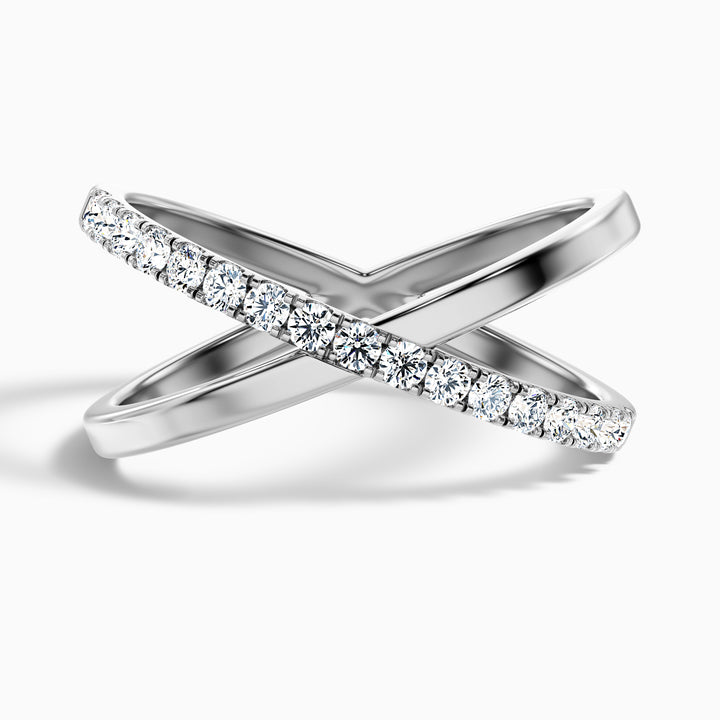 Kestrel Round Cut Criss Cross Lab Grown Diamond Wedding Band