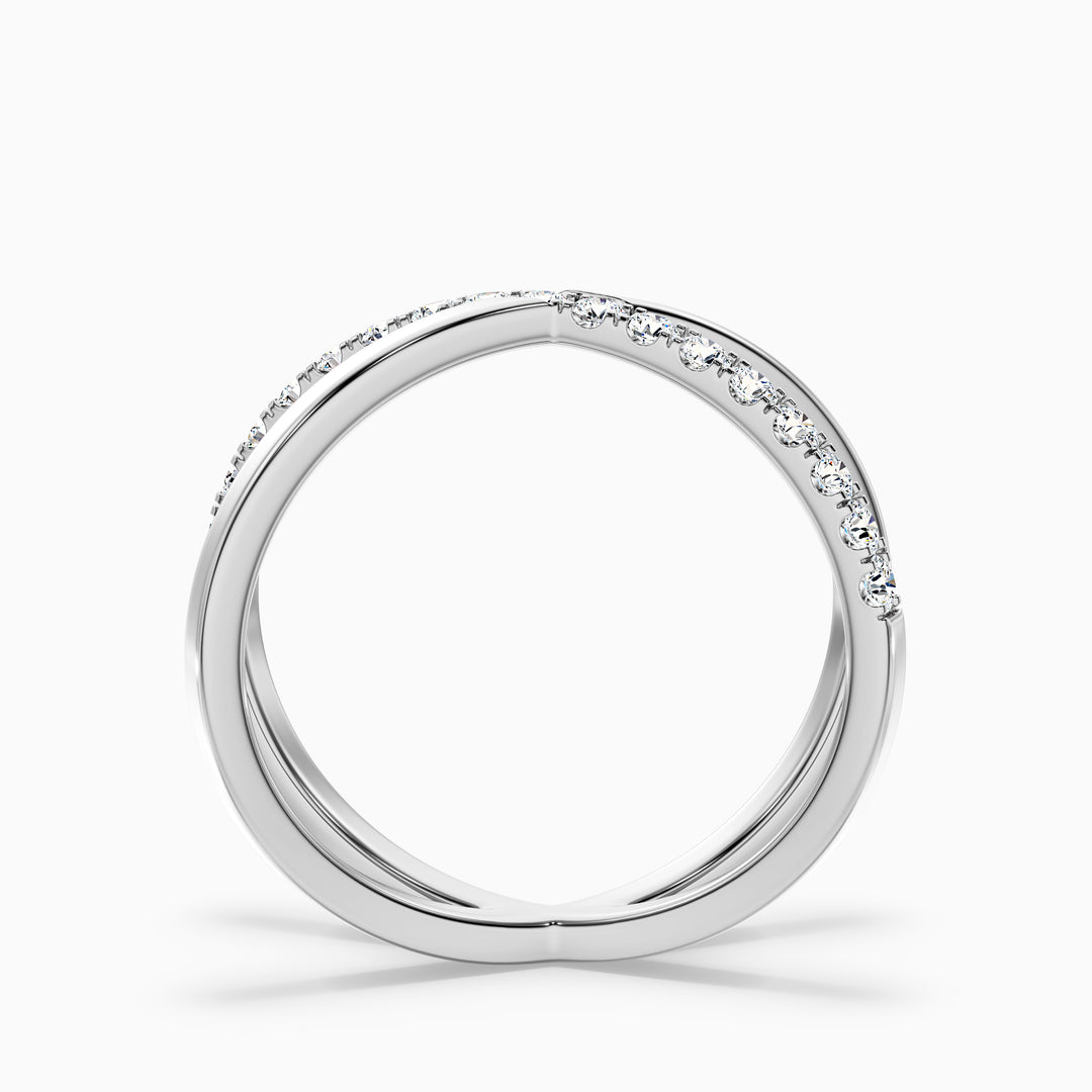 Kestrel Round Cut Criss Cross Lab Grown Diamond Wedding Band