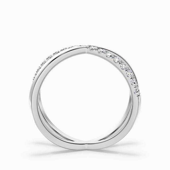 Kestrel Round Cut Criss Cross Lab Grown Diamond Wedding Band
