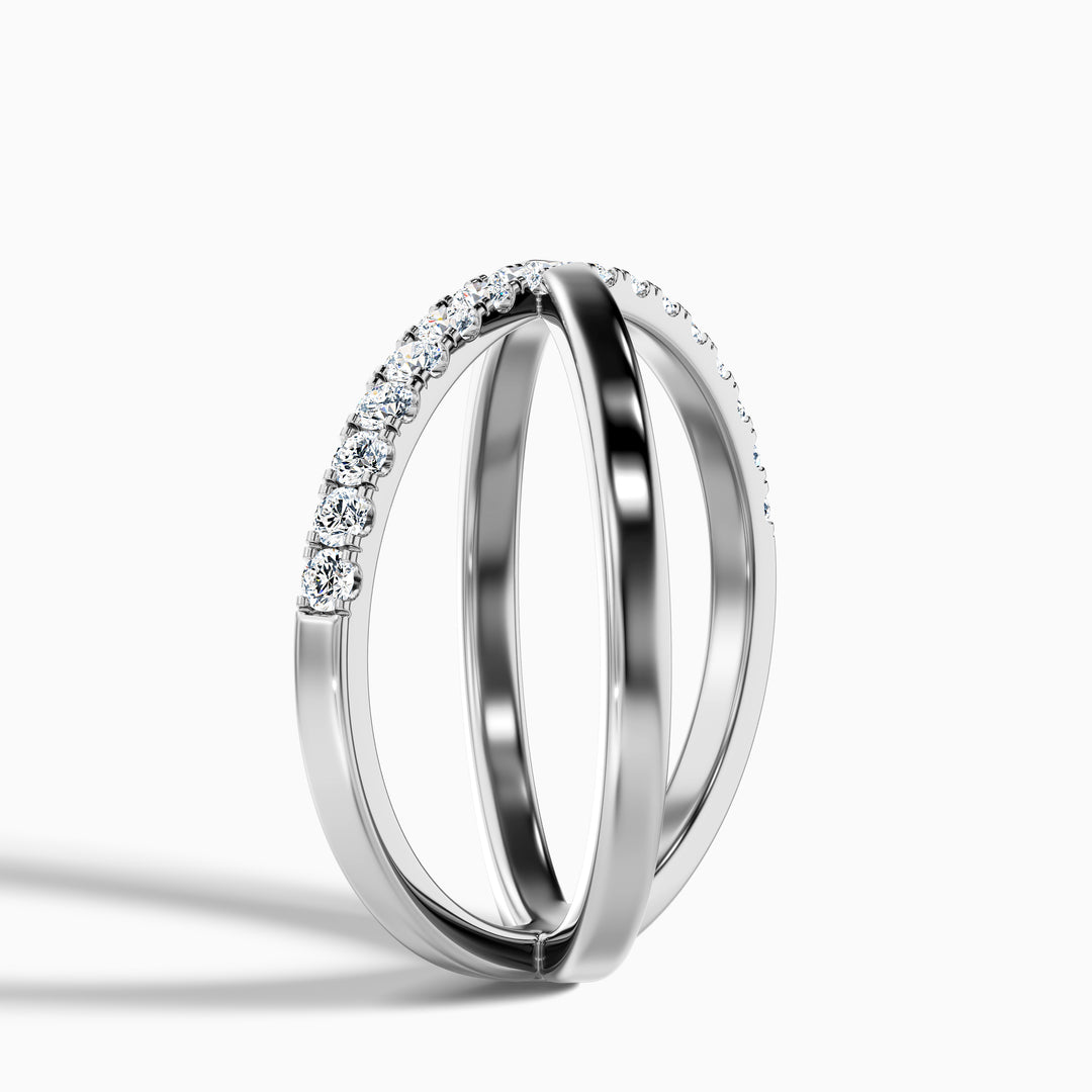 Kestrel Round Cut Criss Cross Lab Grown Diamond Wedding Band