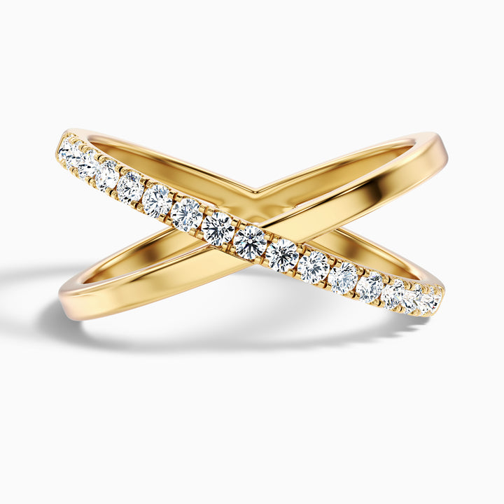 Kestrel Round Cut Criss Cross Lab Grown Diamond Wedding Band