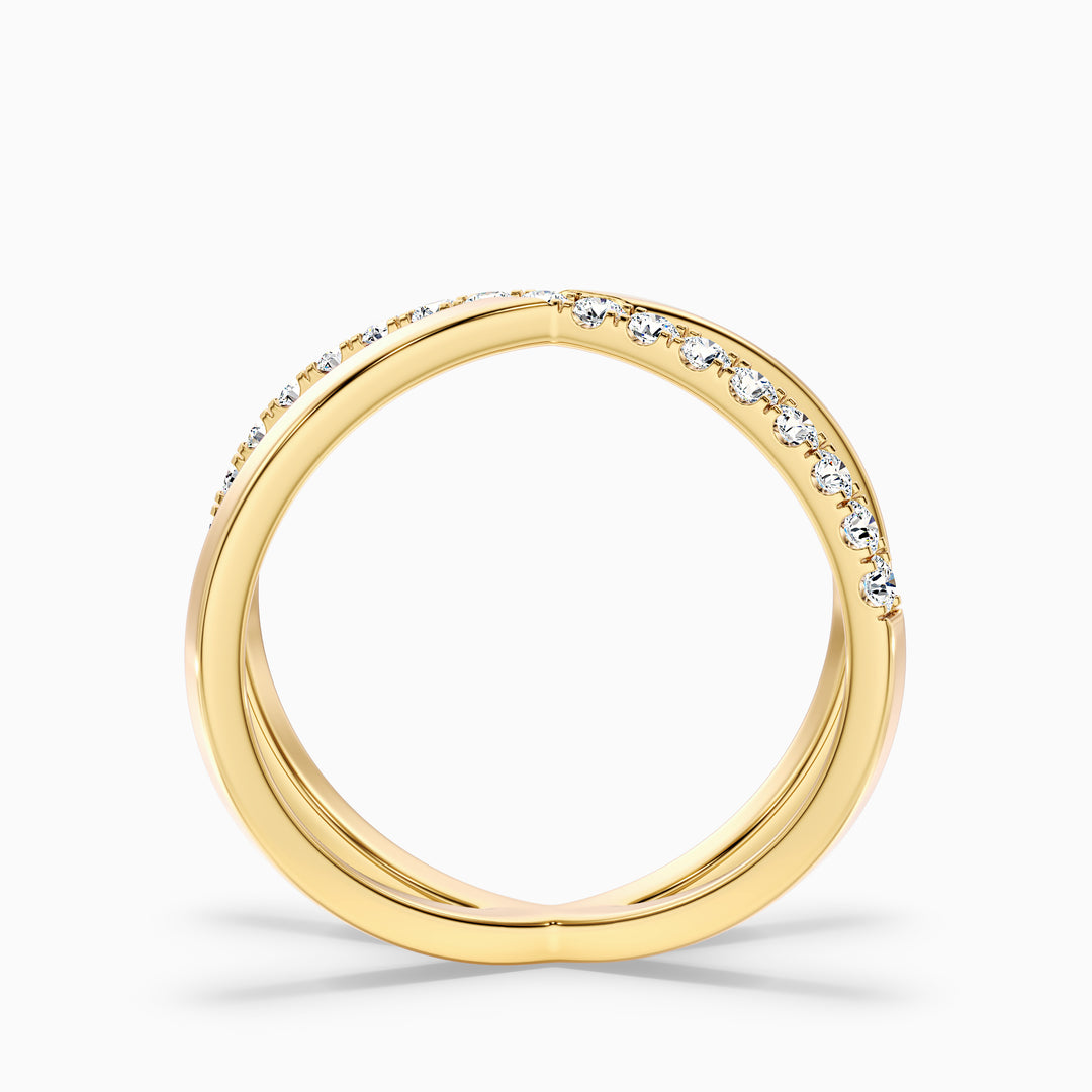 Kestrel Round Cut Criss Cross Lab Grown Diamond Wedding Band