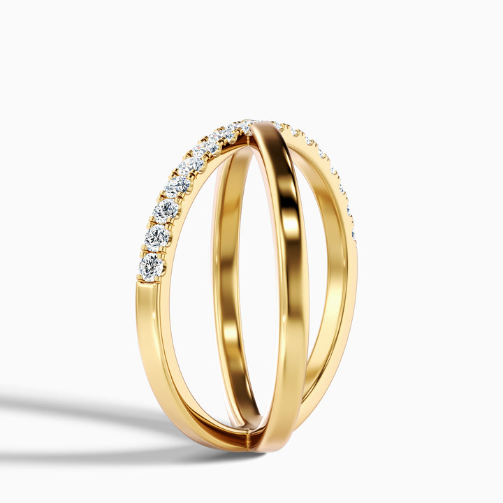 Kestrel Round Cut Criss Cross Lab Grown Diamond Wedding Band