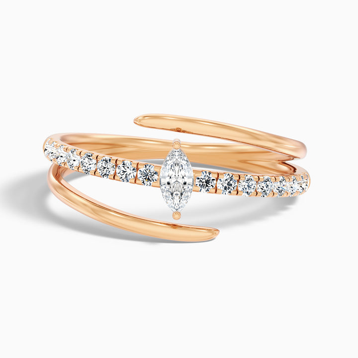 Nivara Marquise Cut Spiral Lab Grown Diamond Wedding Band
