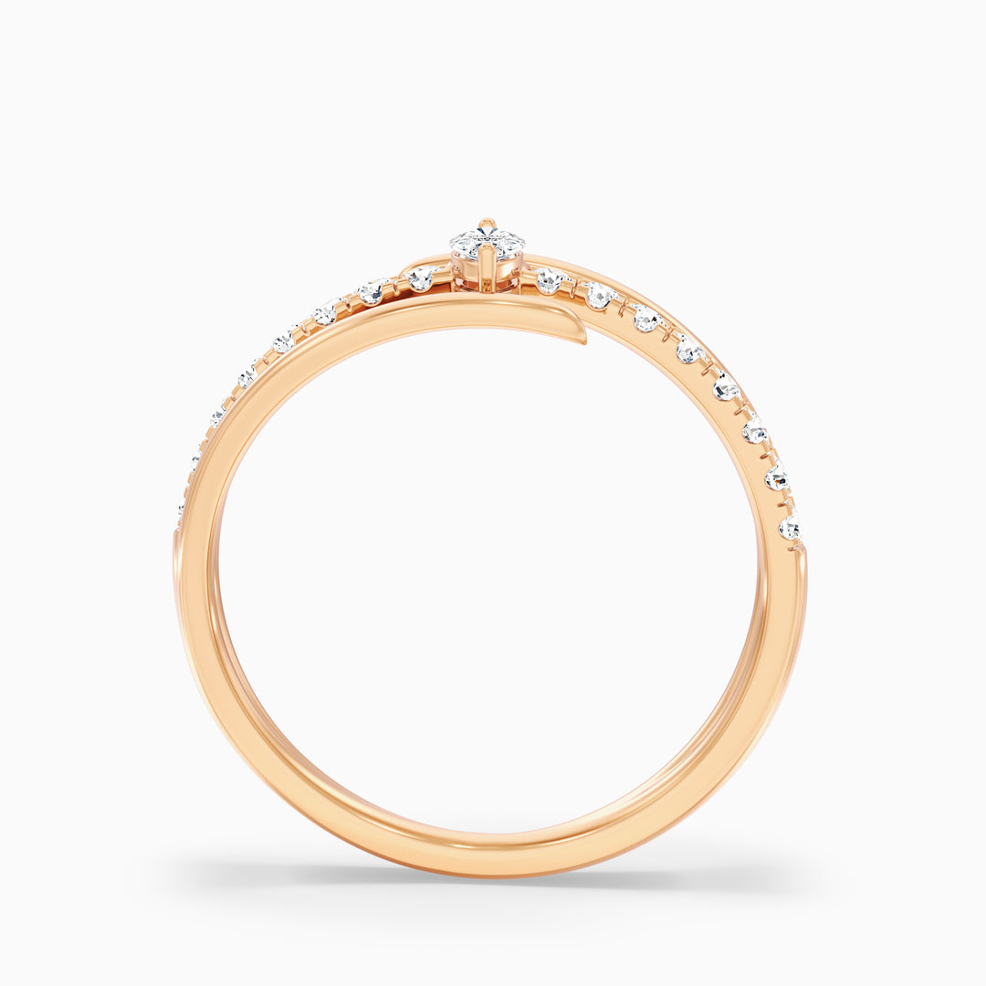 Nivara Marquise Cut Spiral Lab Grown Diamond Wedding Band