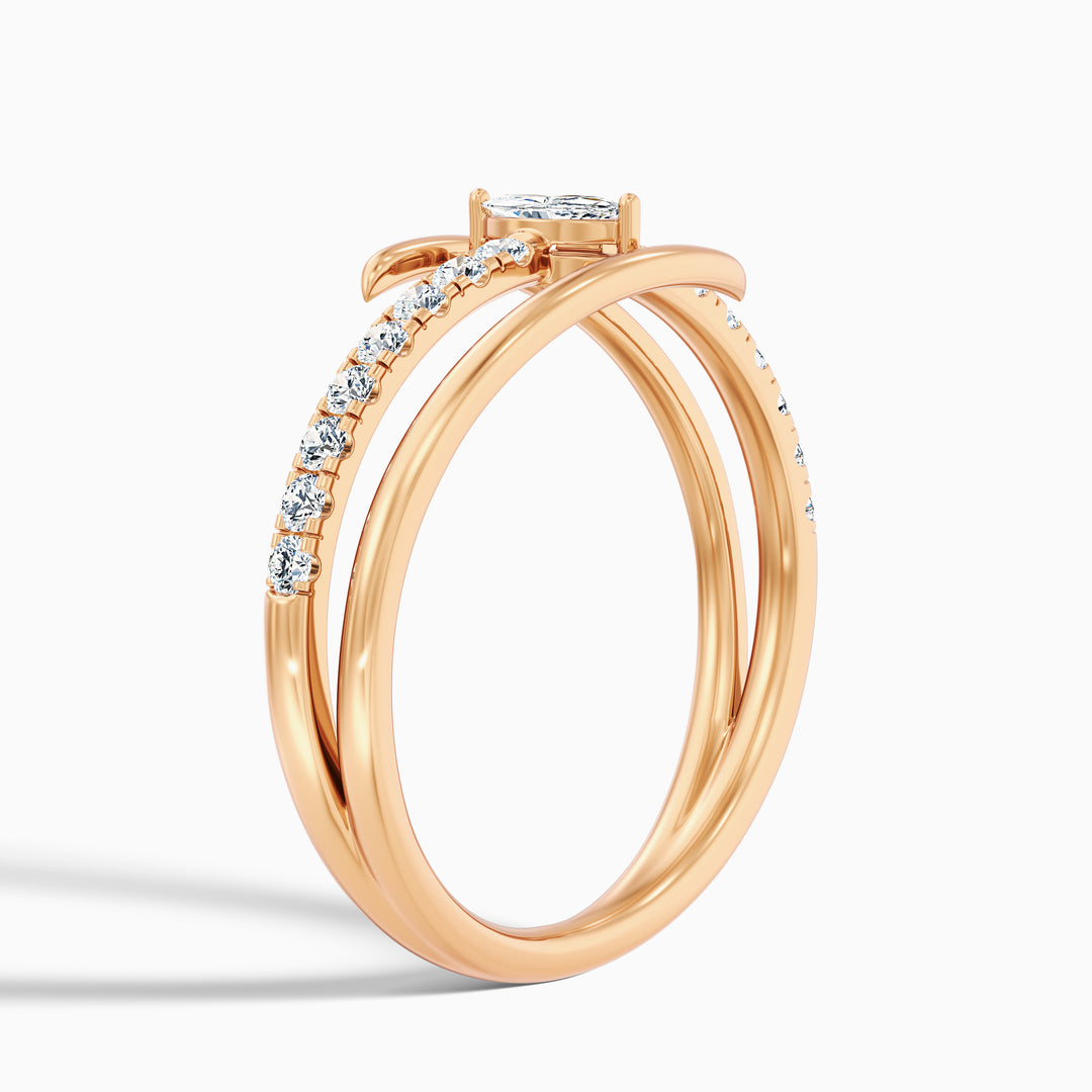 Nivara Marquise Cut Spiral Lab Grown Diamond Wedding Band