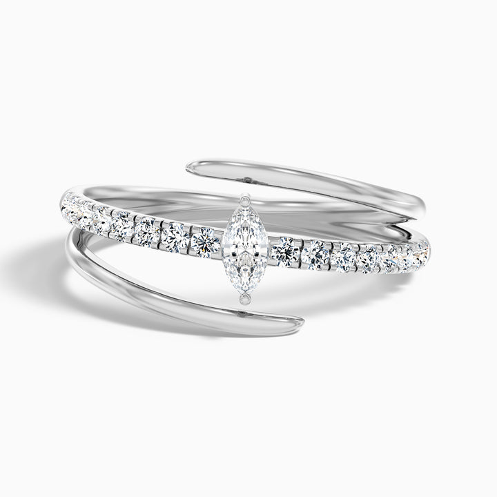 Nivara Marquise Cut Spiral Lab Grown Diamond Wedding Band