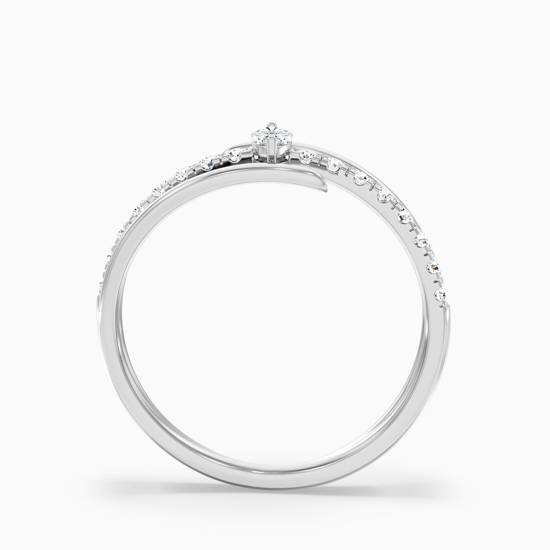 Nivara Marquise Cut Spiral Lab Grown Diamond Wedding Band